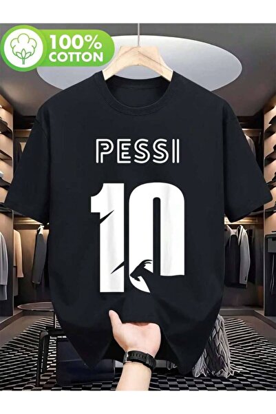2BIR Men's Graphic Print Crew Neck T-Shirt, PESSI Meme Football T-Shirt - Leg...