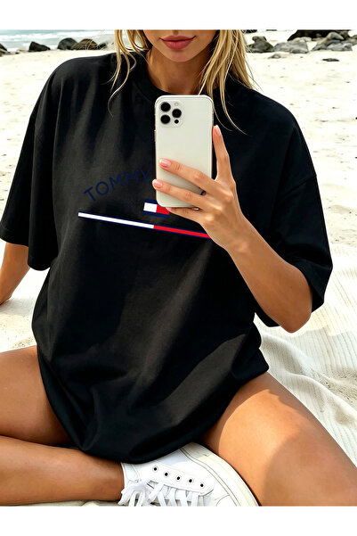MUZİ قميص تومي للرجال والنساء 100% قطن مطبوع برقبة مستديرة وأكمام قصيرة، تصمي...