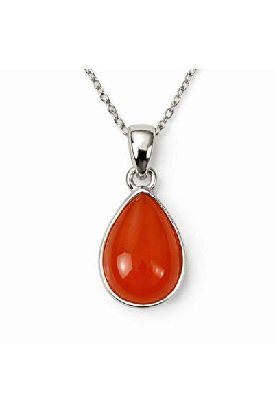 craftmystic 925 silver necklace with teardrop carnelian – energy and emotiona...