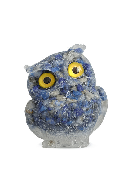 craftmystic Figurina Bufnita din Lapis Lazuli - Talisman de Intelepciune si P...
