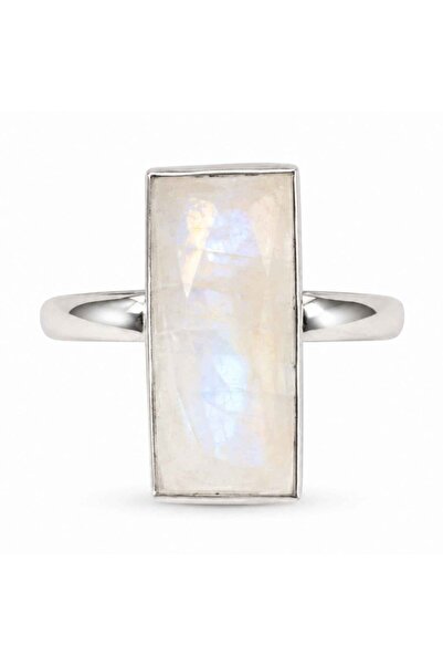 craftmystic Δαχτυλίδι Ασημένιο 925 με Φυσικό Ορθογώνιο Κερασφόρο Λίθο Φεγγαρι...