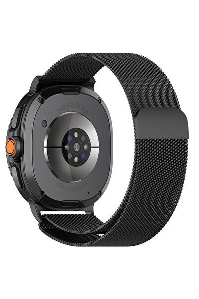 NovStrap Samsung Galaxy Watch 9 40mm 44mm ile Uyumlu Kordon Mıknatıslı Metal ...