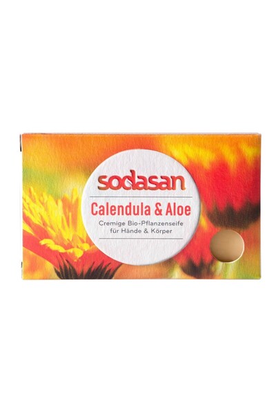 Sodasan Săpun bio cu gălbenele și aloe, 100g