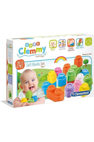 Baby Clementoni Clementoni Soft Clemmy- Soft Blocks Set 12PCS- For Kids 6 Mon...