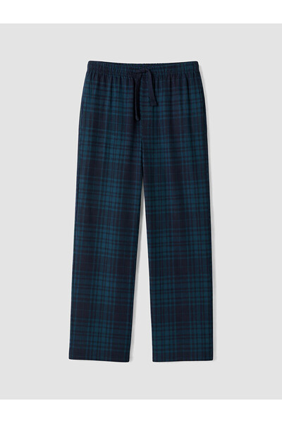 LC Waikiki Mavi Regular Fit Ekose Erkek Pijama Alt