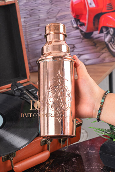 DMT COPPER HOME Handmade Ottoman Patterned Copper Water Bottle 850 ml |   Ins...