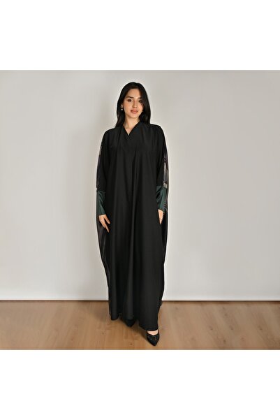 HAWRAA ABAYA عباية لف بقصة فراشة بطبعة عصرية من الخلف