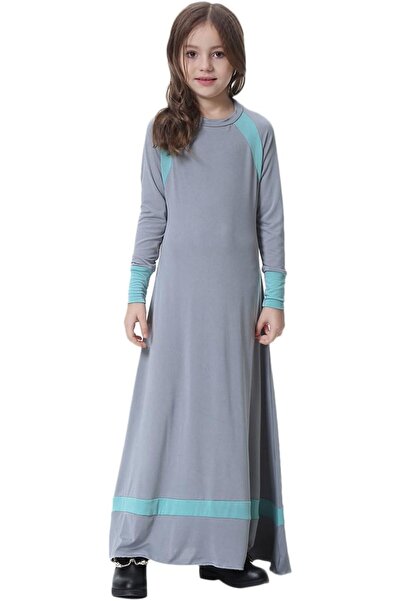 IWEMEK Kids Girls Muslim Islamic Dress Long Sleeves Soft Full Length Robe Bur...