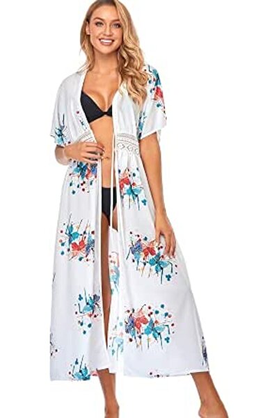 GENERAL Women Roomy Nightgown Long Loungewear Kimono Cardigan Beach Dress Bik...