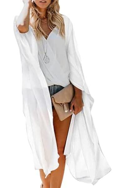 GENERAL MayBuy Women's Summer Long Flowy Kimono Cardigans Boho Chiffon Floral...