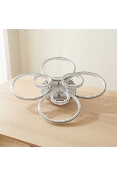DeaL Candelabru LED inteligent cu 6 cercuri, 160W, cu telecomandă — Ambianță ...