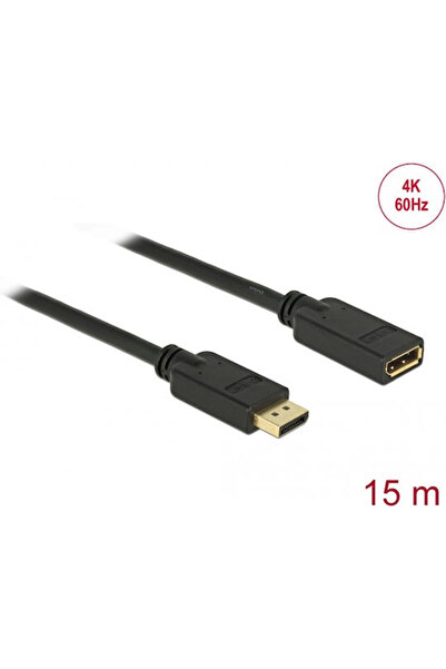 DELOCK Καλώδιο DisplayPort αρσενικό - DisplayPort θηλυκό 10μ Μαύρο (84908)