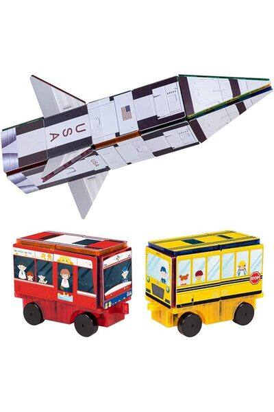 PicassoTiles 100 Pcs Magnetic Building Block Mini Diamond Series Travel Size ...
