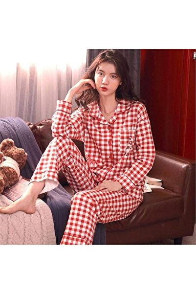 GENERAL Women'S Pajamas Cotton Pajama Set Long Sleeve Top + Pants
