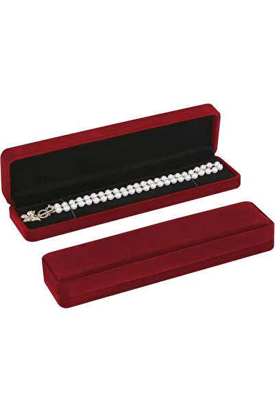 LETURE 2 Pieces Long Velvet Jewelry Chain Necklace Gift Box Set, Bracelet Sto...