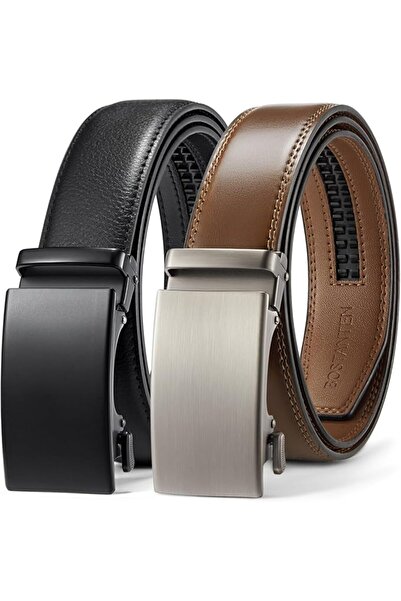 BOSTANTEN Mens Belt Leather 2 Pack Ratchet Belt For Men Dress and Casual with...
