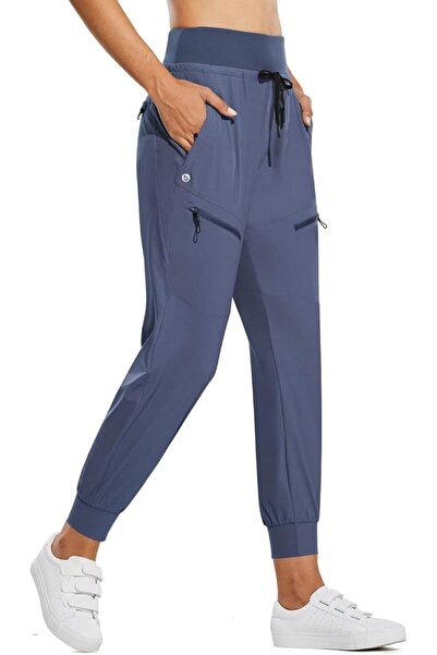 BALEAF Women's Joggers Lightweight Hiking Pants High Waist 5 Zipper Pockets Q...