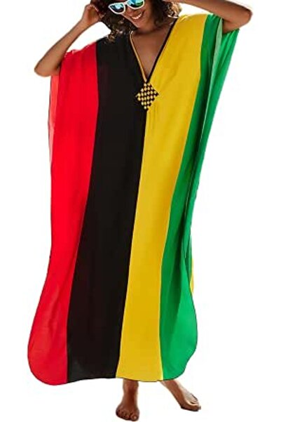 GENERAL Women's Bohemian Kaftan Maxi Loungewear Oversized Nightgown Homewear ...