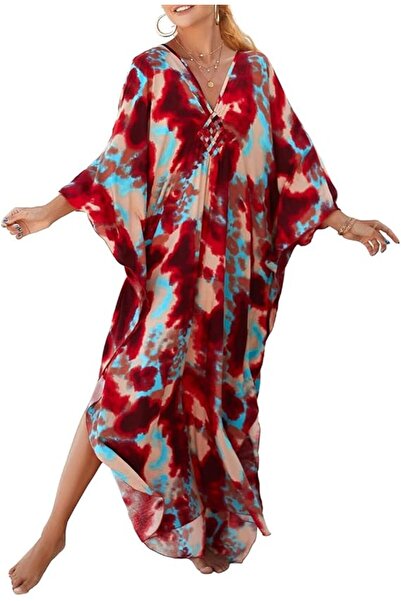 Bsubseach Women Embroidery Short Sleeve Bikini Swimsuit Cover Up Side Split B...