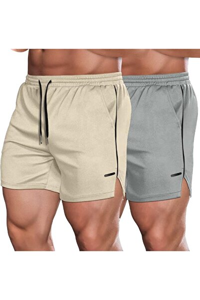 COOFANDY Men's 2 Pack Gym Workout Shorts Mesh Lightweight Bodybuilding Pants ...