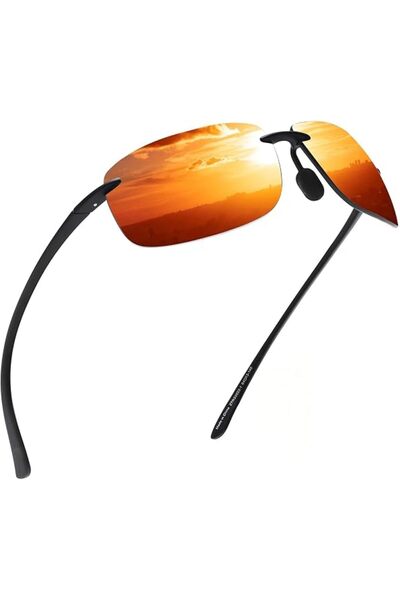 JIM HALO Sport Sunglasses for Men Women TR90 Rimless Frame for Running Fishin...