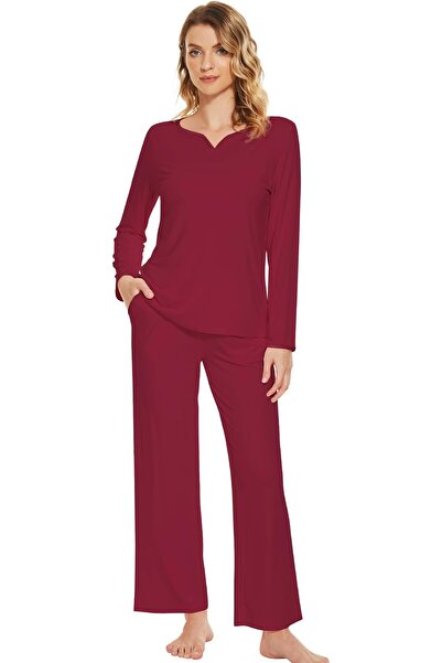 Wiwi Pajamas Sets for Women Soft Long Sleeve Tops and Pants Sleepwear Ladies ...