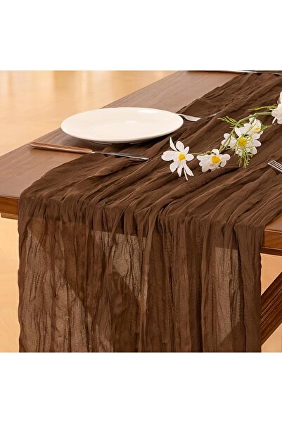 GENERAL Socomi Cheesecloth Table Runner 10ft Gauze Boho Rustic Dusty Pink Che...