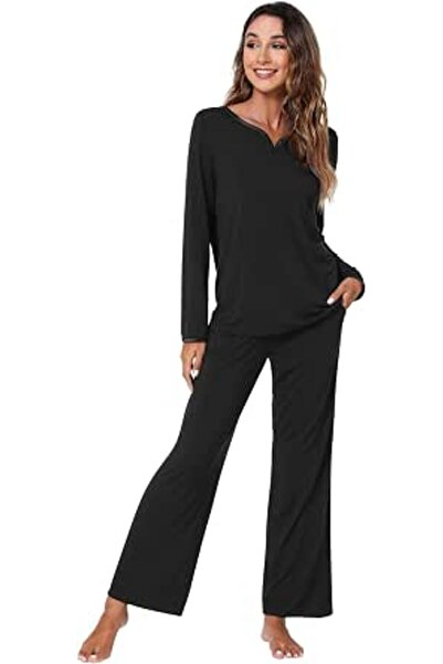 Wiwi Pajamas Sets for Women Soft Long Sleeve Tops and Pants Sleepwear Ladies ...