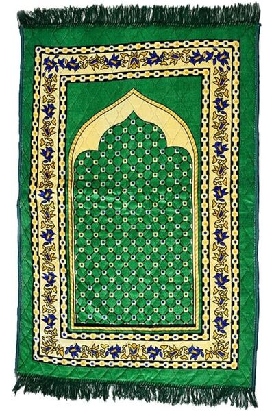 Prem Dulhan Cross-Stiched Velvet Janamaz, Thick, Anti Skid Rug, Soft and Comf...