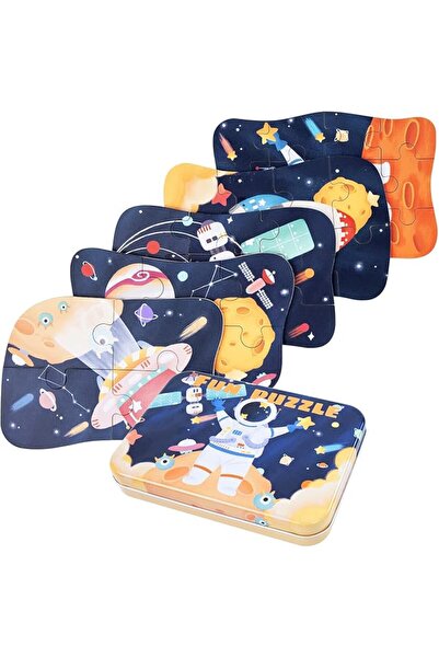 KASTWAVE Astronaut Puzzles for 3 4 5 6 Year Olds, 5-in-1 Dinosaur Jigsaw Puzz...