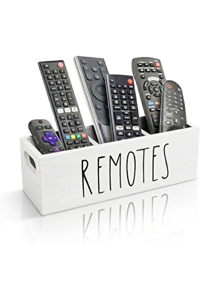 GENERAL Remote Control Holder, Farmhouse Remote Storage Caddy, Bedside TV Con...