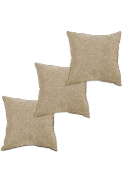 REGAL IN HOUSE In House | 3 Pieces Square Decorative Cushion Set of Linen Sol...