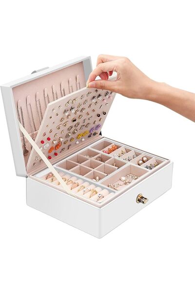 Homarket Women Jewelry Organizer Box, 3-Layer Velvet Jewelry Boxes Display St...