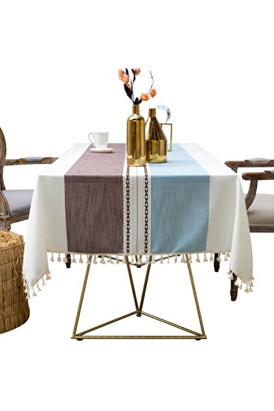 Morvena Picks 90x140 cm Față de masă cu ciucuri din bumbac, in Boho, Stil 10,...