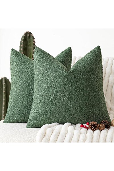 GENERAL Foindtower Pack of 2 Textured Boucle Throw Pillow Covers Accent Solid...