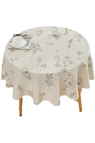 Generic Brand Round cotton and linen tablecloth - 150 cm in diameter - dinner...