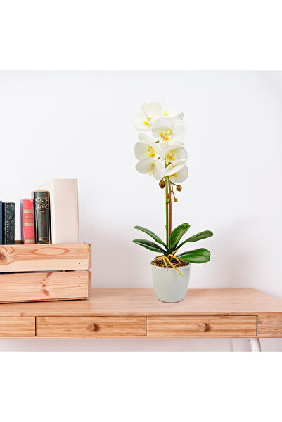 Alista Home Plantă artificială de orhidee albă de 48 cm, decor elegant și rea...
