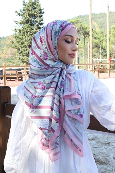 İmajButik Pembe Aqua Desenli Soft Şal