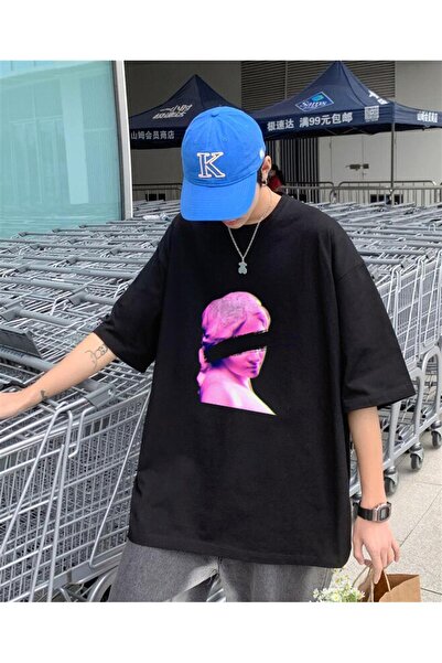 DEEFWEAR Mi̇ngalondon Eyeless Art Black Unisex Oversize T-Shirt