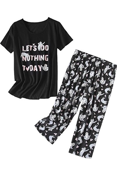 GENERAL PNAEONG Women’s Pajama Set - Sleepwear Tops with Capri Pants Casual a...