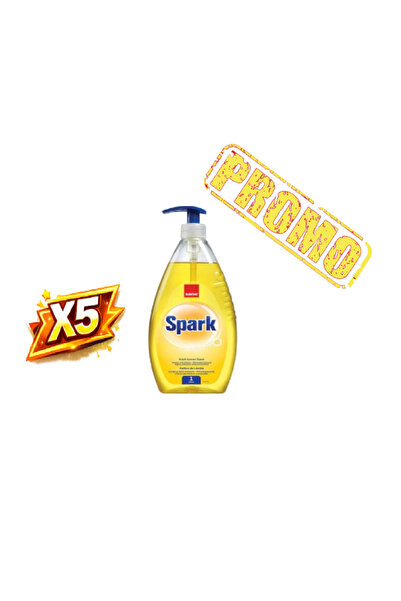Sano Detergent de vase cu pompiță Spark Lămâie 1L 5buc/set