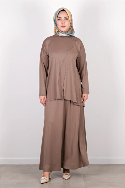 AlMarwah 102251 Kadın Uzun Kumaş Detaylı Tunik