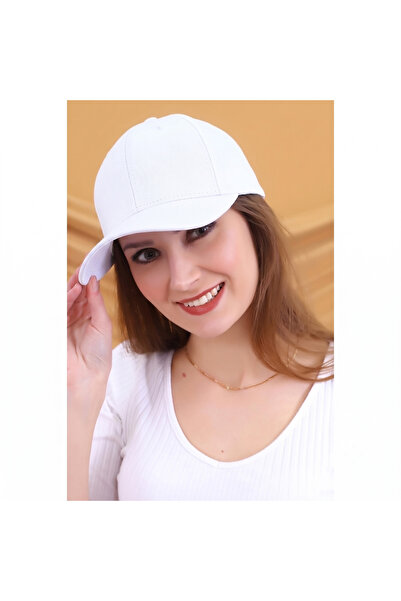 Takı Dükkanı White Cap Black Embroidered Unisex Men's Hat Cp220