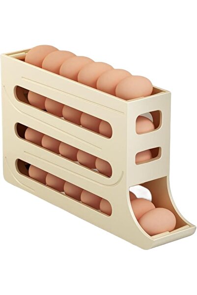 GENERAL Egg Organizer Tray For Refrigerator，Rolling 30 Egg Tray Dispenser For...