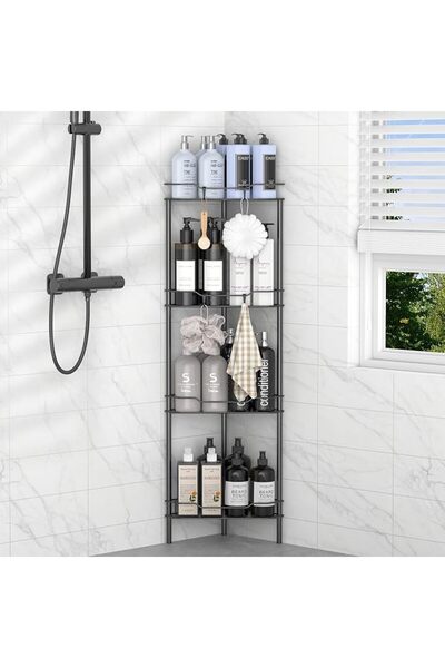 GENERAL HuggieGems 4 Tier Floor Standing Corner Shower Caddy Organizer Shelf ...
