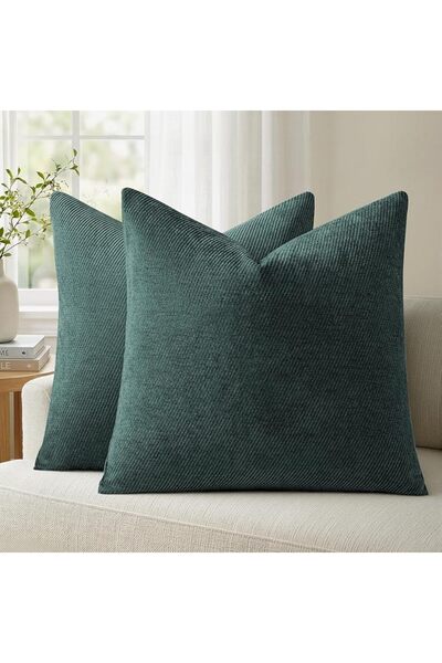 a moment Pack of 2 Decorative Chenille Cushion Cover Throw Pillow Covers with...