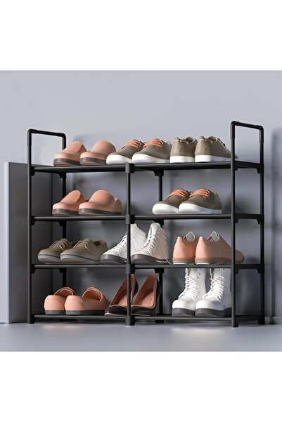 Baytion Metal Shoes Rack Organizer,2 Columns and 4 Tiers Vertical Free Standi...