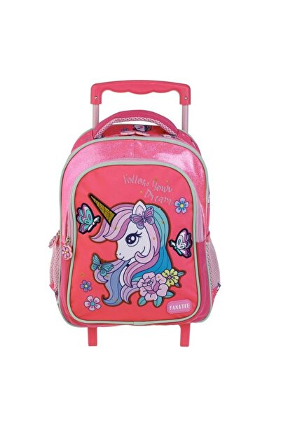 Fanatee Rucsac cu troler pentru grădiniță, unicorn fucsia