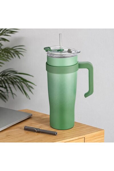 Eynel Stainless Steel, 100% Leak-Proof, Double Layered, with Straw, Thermos C...