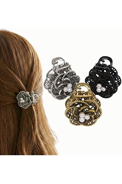 Radhu & Kabby Elegant Butterfly Hair Clutcher with Pearl Chain | Golden Finis...
